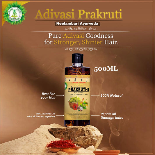 🔻ADIVASI PRAKRUTHI NEELAMBARI AYURVEDA HAIR OIL BUY 250ML